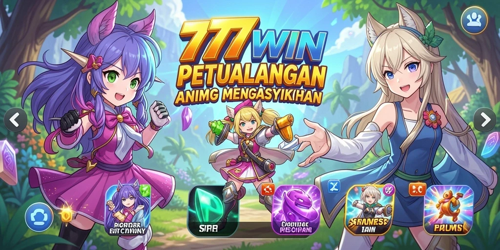 Tampilan gameplay seru dan karakter menarik dalam 777WIN.
