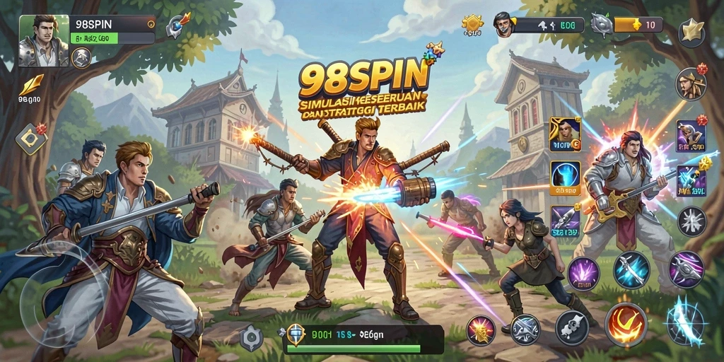 Tampilan utama gameplay 98SPIN dengan aksi simulasi menarik.