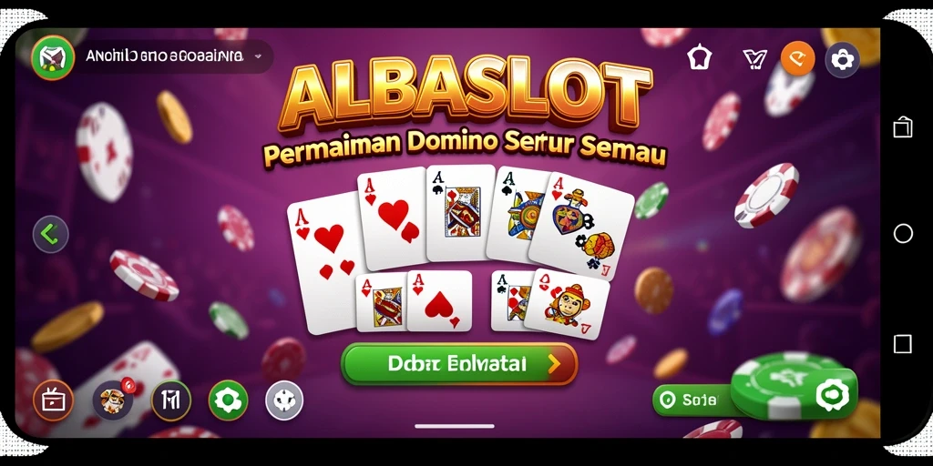Screenshot gameplay ALBASLOT yang menampilkan serunya permainan Domino.