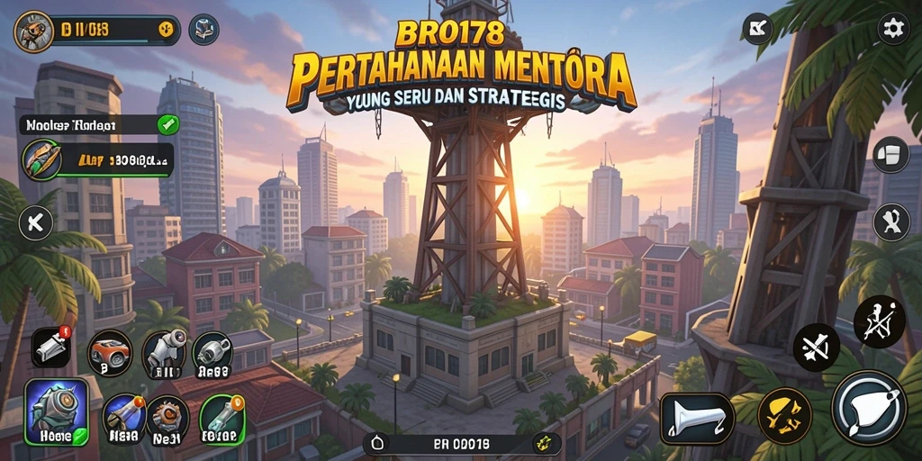 Tampilan gameplay seru saat mempertahankan menara dari serangan musuh.