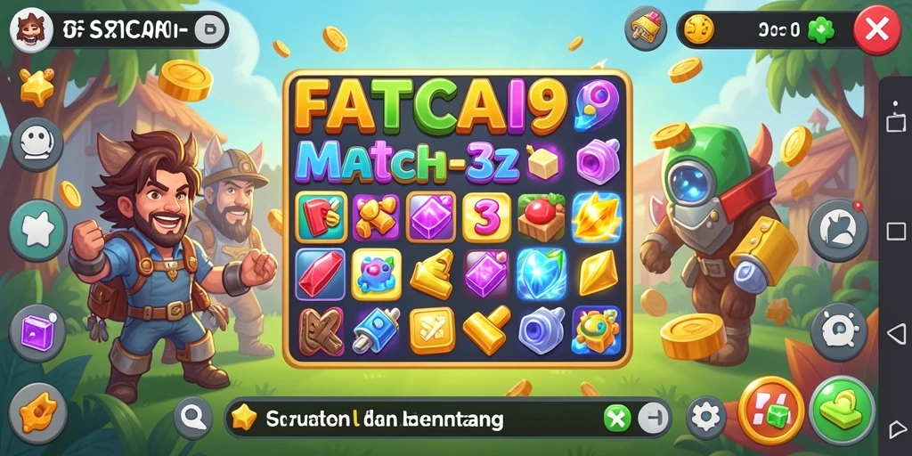Screenshot gameplay FATCAI99 menunjukkan keseruan mencocokkan benda-benda.