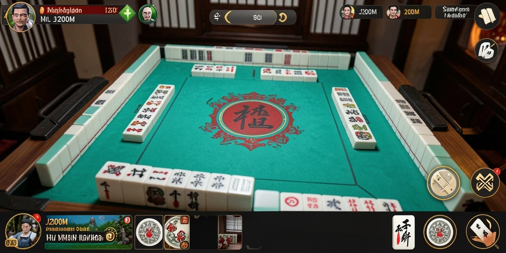 Tampilan gameplay J200M yang seru dan menarik saat bermain Mahjong.