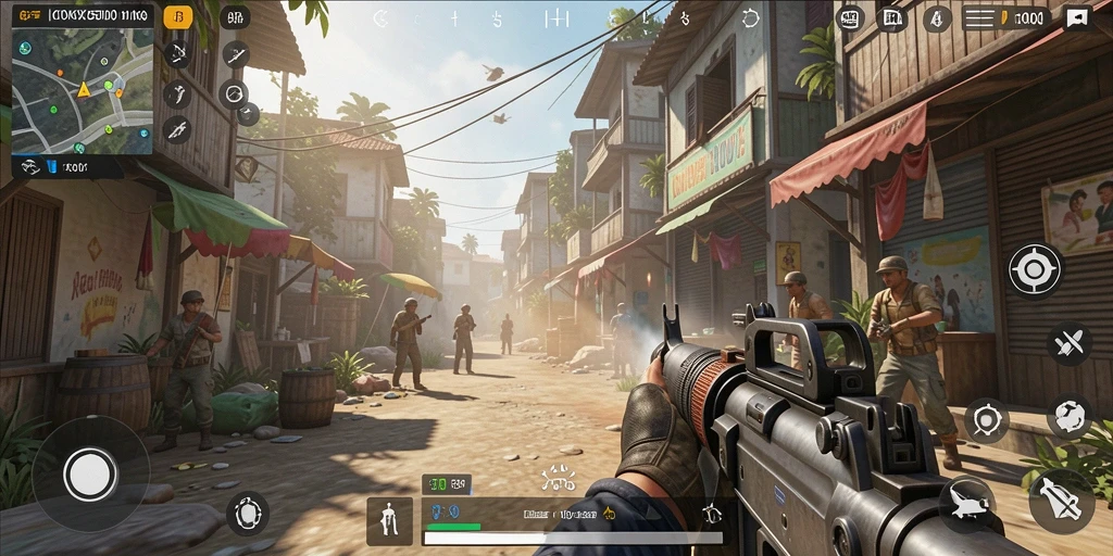 Tampilan seru dari gameplay KOKO5000 yang penuh aksi TPS.