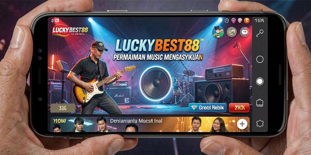 Tampilan gameplay seru LUCKYBEST88 dengan beragam pilihan lagu.