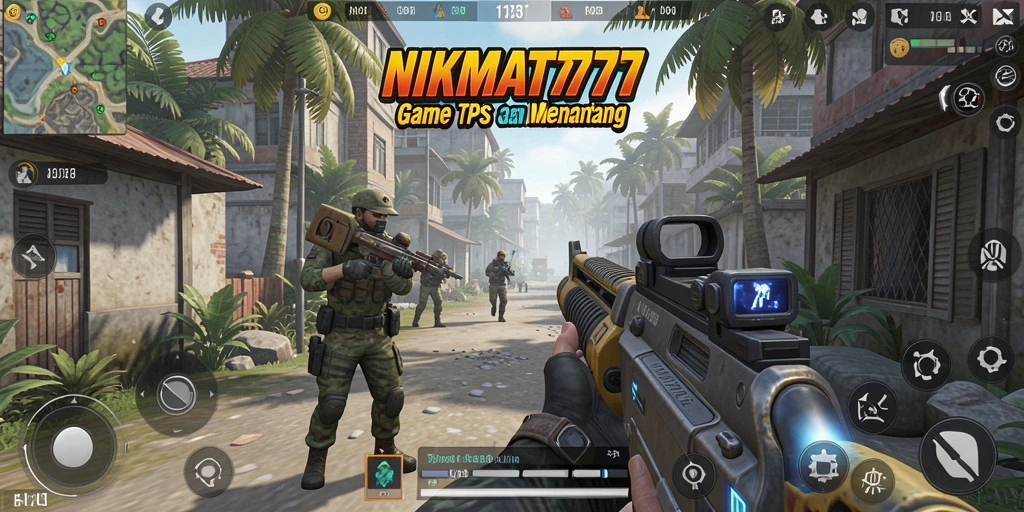 Screenshot gameplay NIKMAT777 menampilkan aksi seru dalam pertempuran TPS.