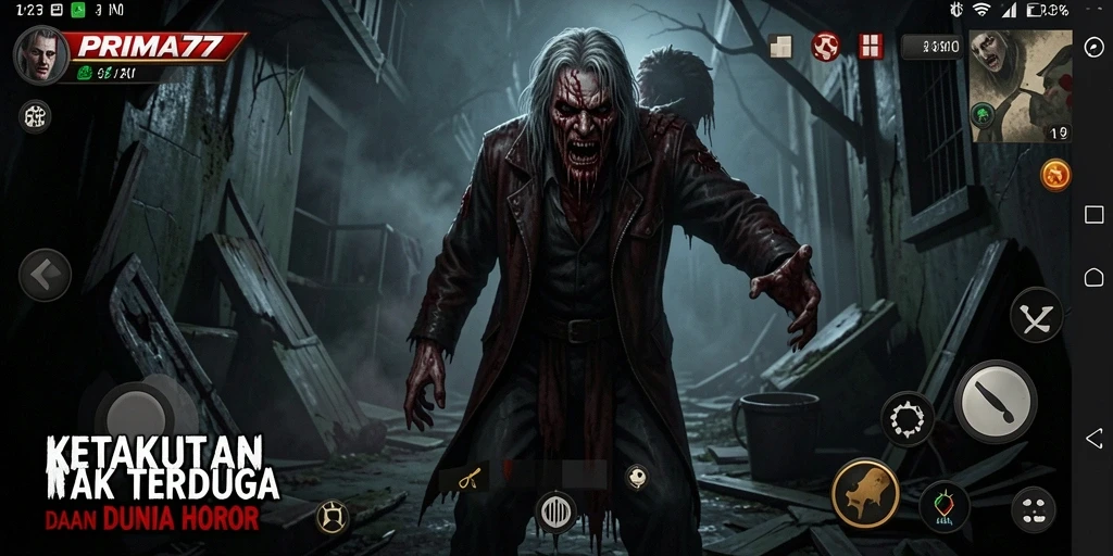 Tampilan menyeramkan gameplay PRIMA77 yang membuat adrenalin meningkat.