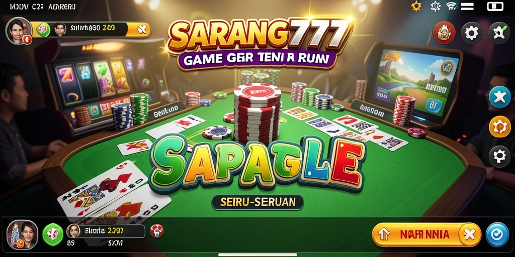 Tampilan gameplay SERU dari SARANG777 dengan fitur Gaple.