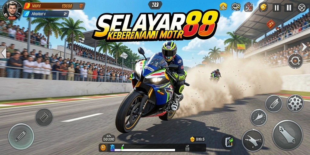 Gameplay seru balapan motor yang mendebarkan.