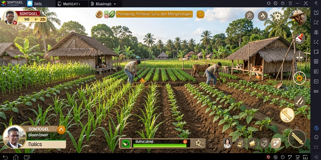 Tangkapan layar SHOW gameplay SONTOGEL di ladang pertanian.