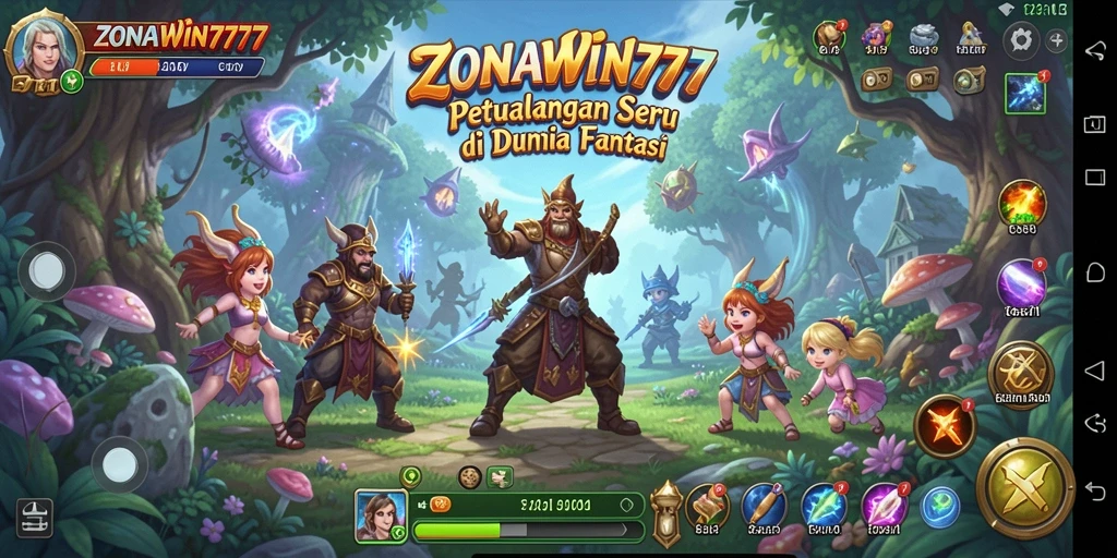 Tampilan gameplay ZONAWIN777 yang menegangkan dan penuh warna.